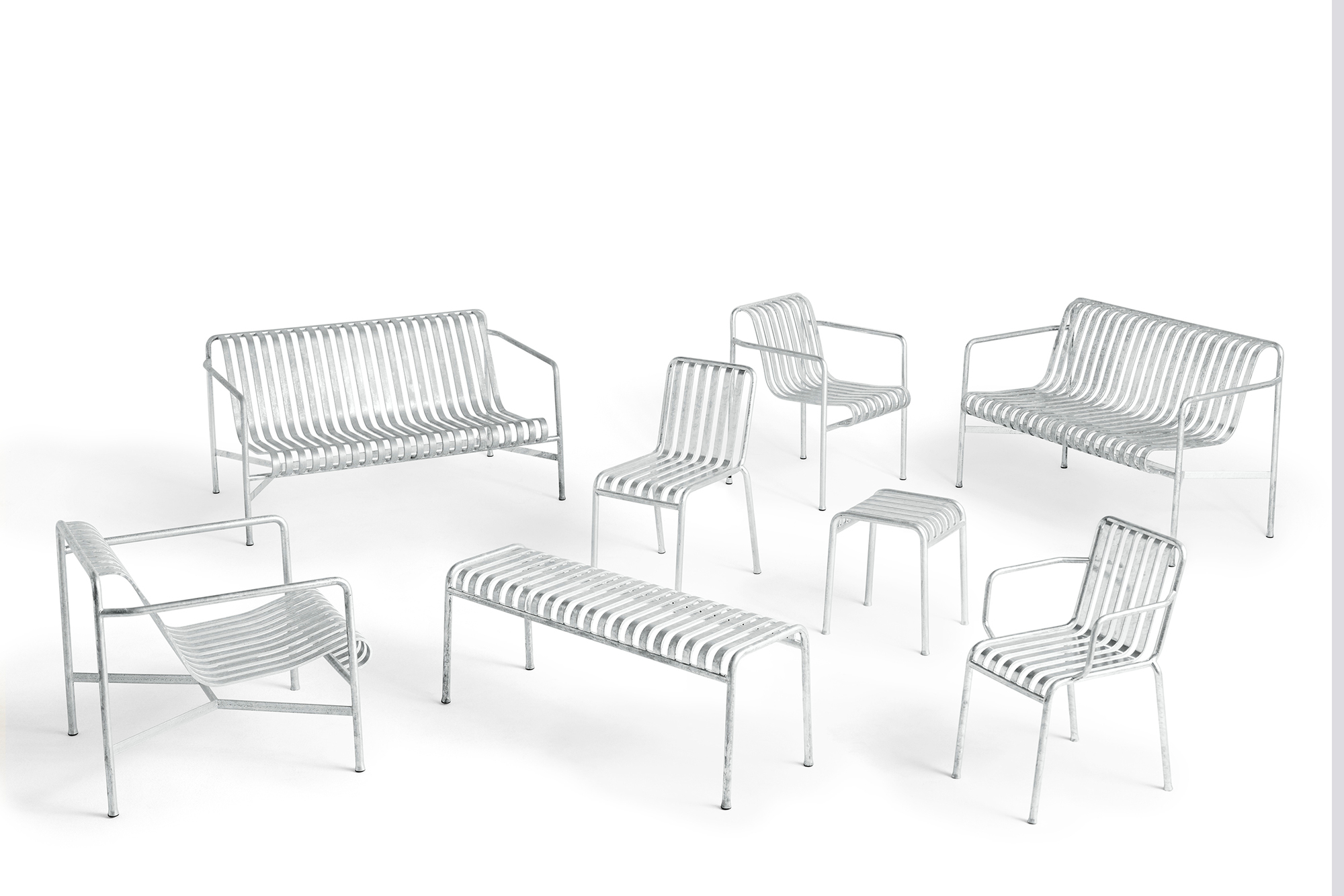 Palissade Bench verzinkt Outdoor Bank Hay EINZELSTÜCK