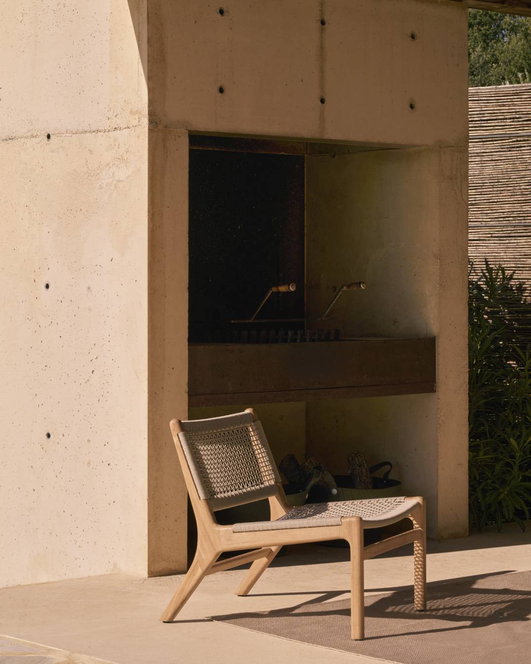 Jack Woven Outdoor Loungsessel Teak Kordel Beige Ethnicraft