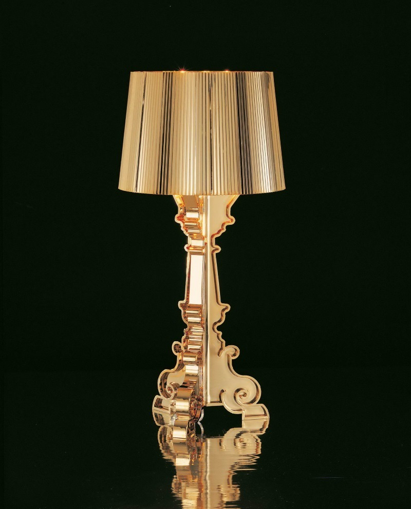 Bourgie Tischleuchte metallisiert Gold Kartell