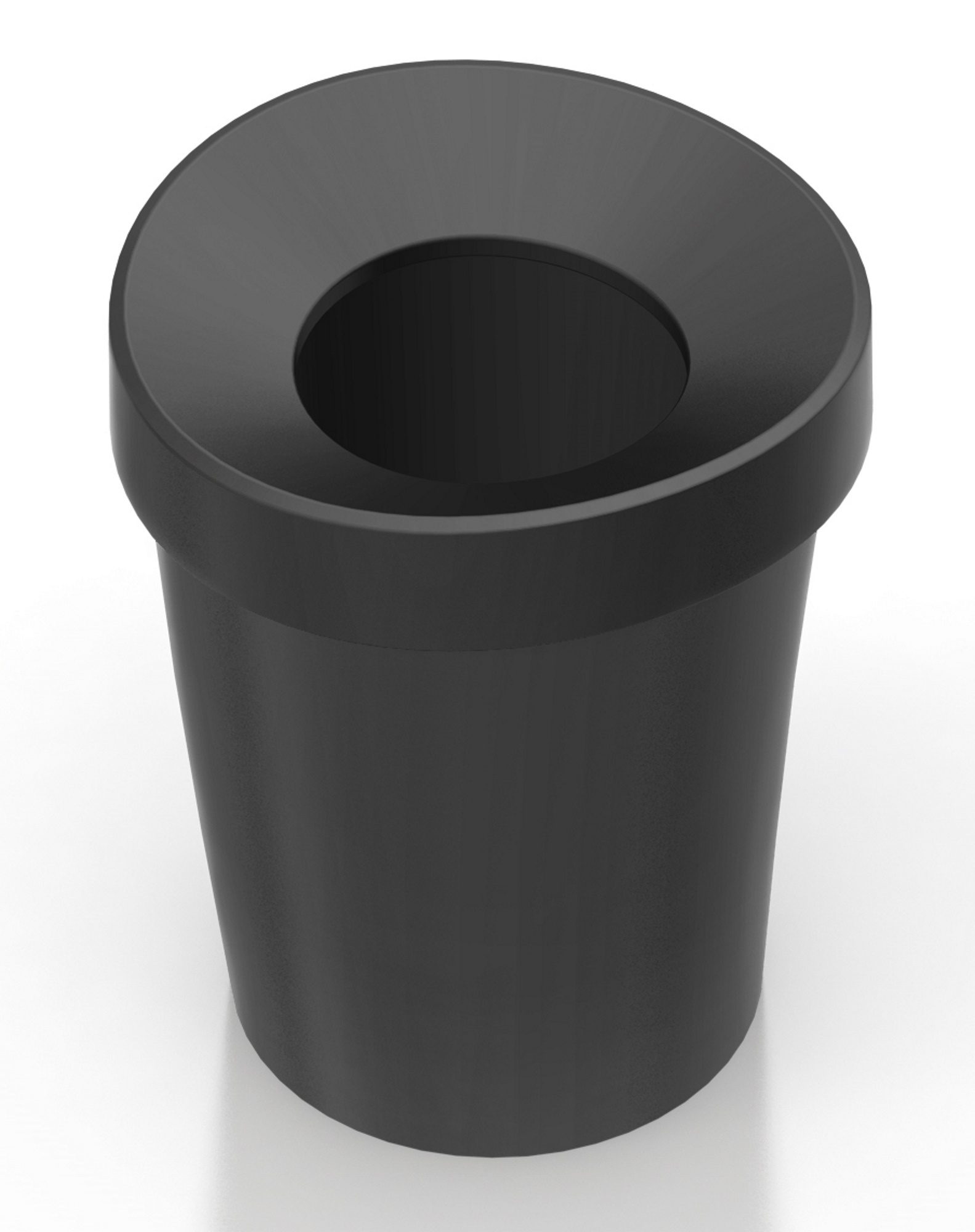 Dunkelgrauer Happy Bin Papierkorb von Vitra mit runder Öffnung für Büro oder Zuhause.