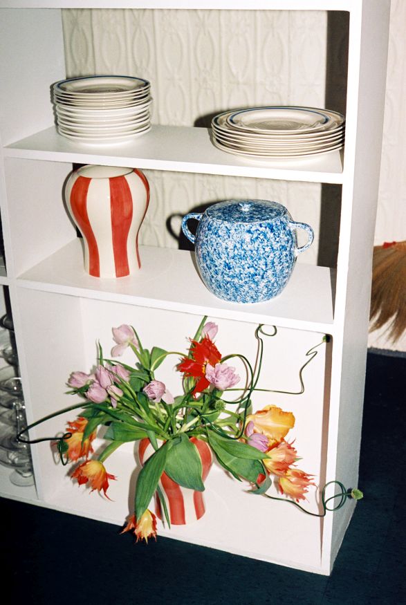 Sobremesa Strip Vase Rot Hay EINZELSTÜCK
