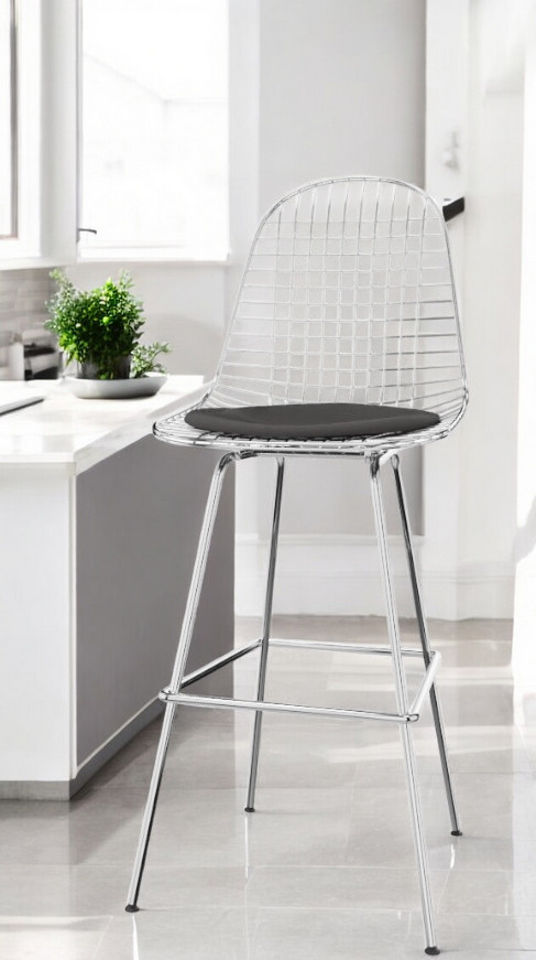 Eames Wire Bar Stool Barhocker High mit Sitzpolster Vitra 