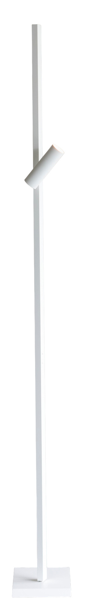 Weiße Zen X Stehleuchte von Steve Lechot Luminaires, minimalistisches Design mit geraden Linien und modernem Leuchtenkopf.