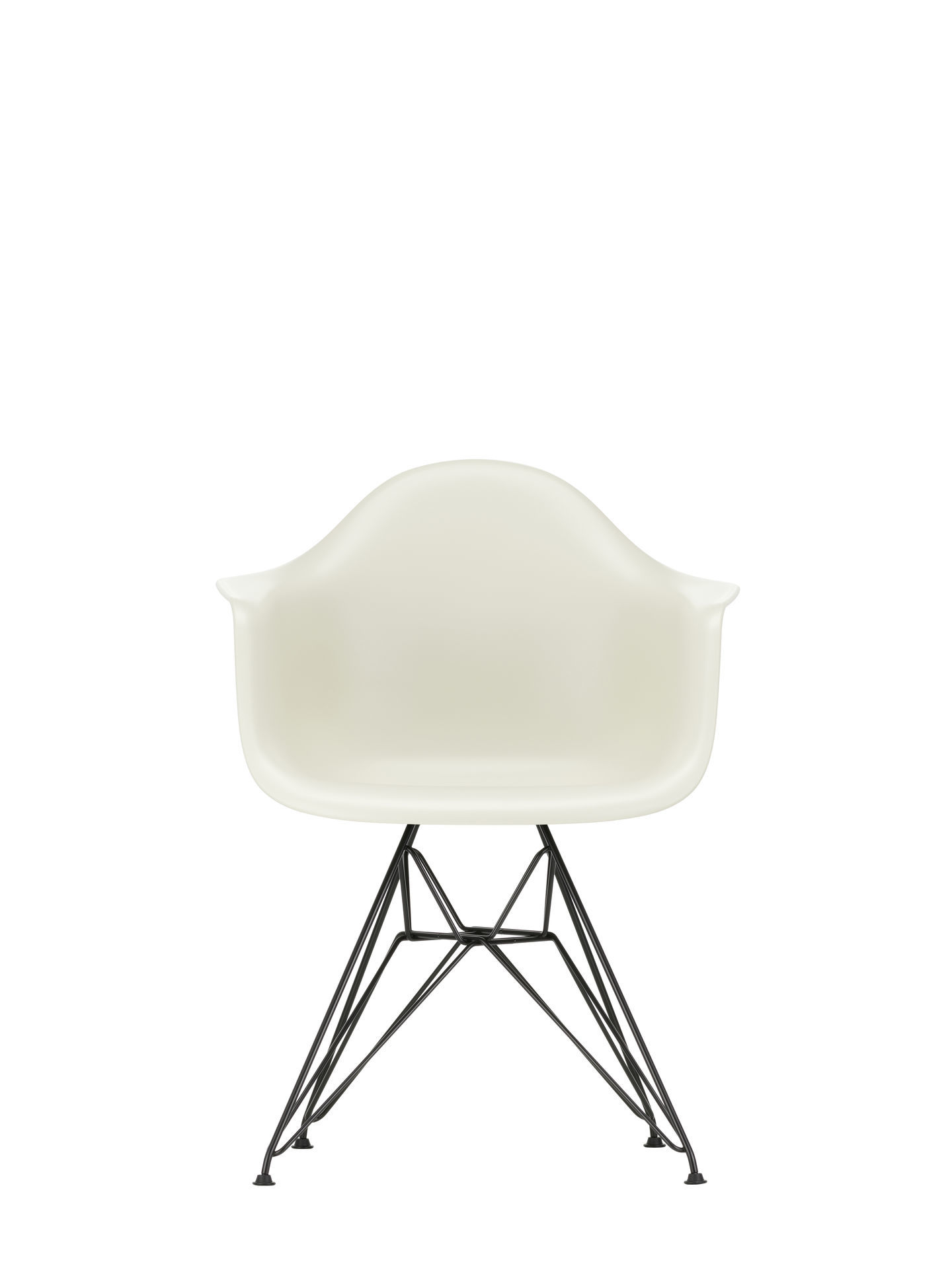 Eames Plastic Arm Chair in Granitgrau mit schwarzem Untergestell von Vitra. Designklassiker Stuhl.