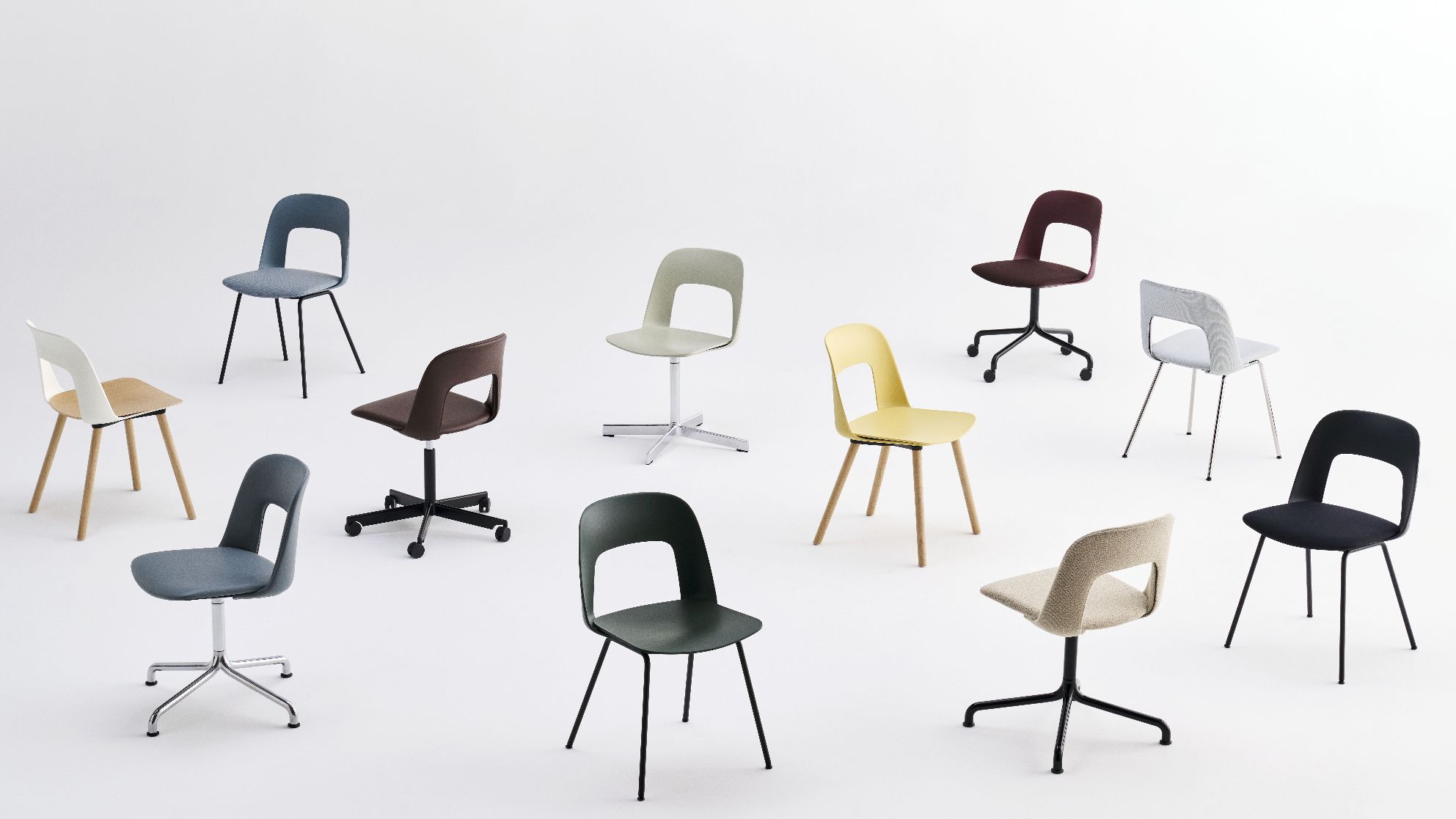 Layout Side Chair 133 4-Stern Drehfuß Stuhl Hay