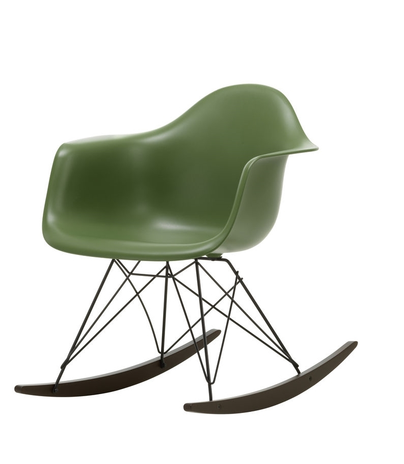 Eames Plastic Arm Rocking Chair RAR Schaukelstuhl Vitra Ahorn gelblich - Chrom - Weiss