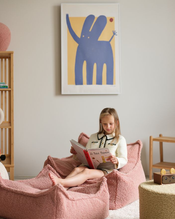 Kindersitzsack Sessel Teddystoff Guave Wigiwama