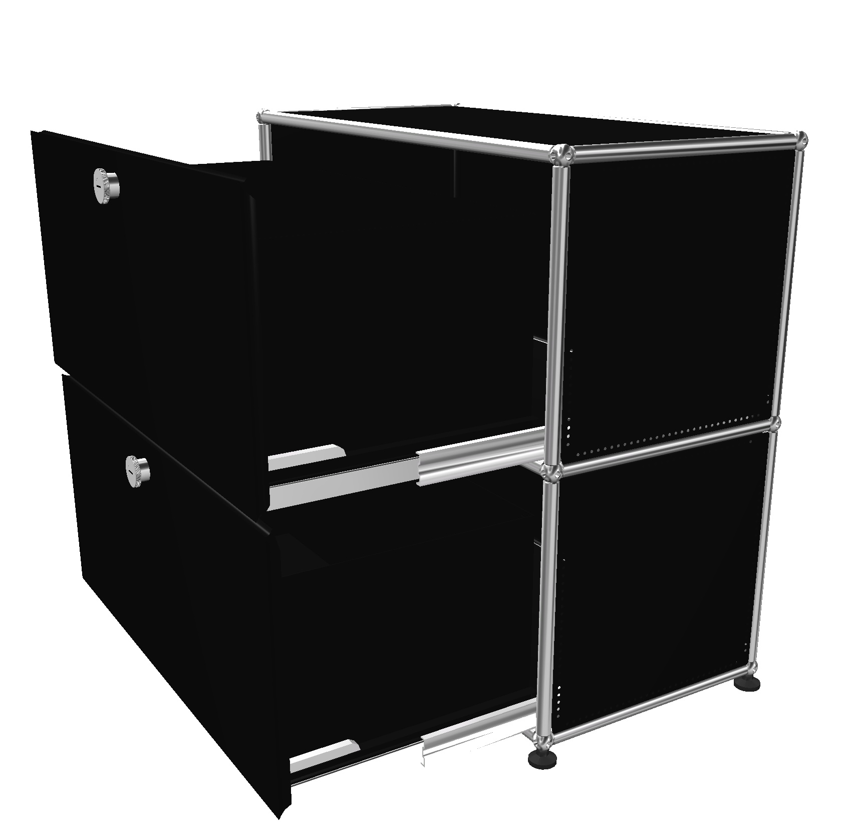 USM Haller Sideboard 2 Schubladen Graphitschwarz - FAST DELIVERY