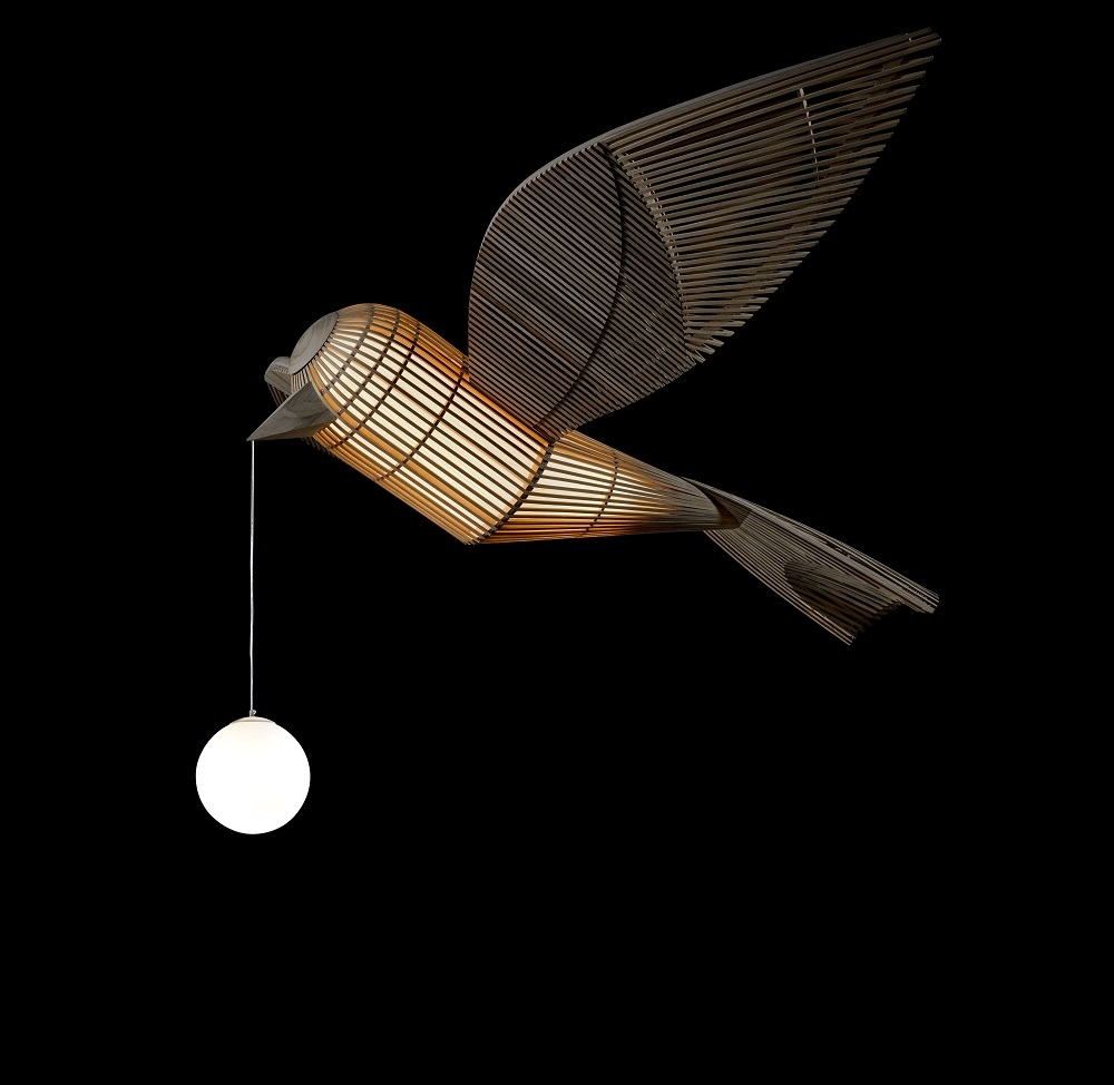 Big Bird / Birdy Suspension Leuchtenskulptur mit Bluetooth LZF Lamps 