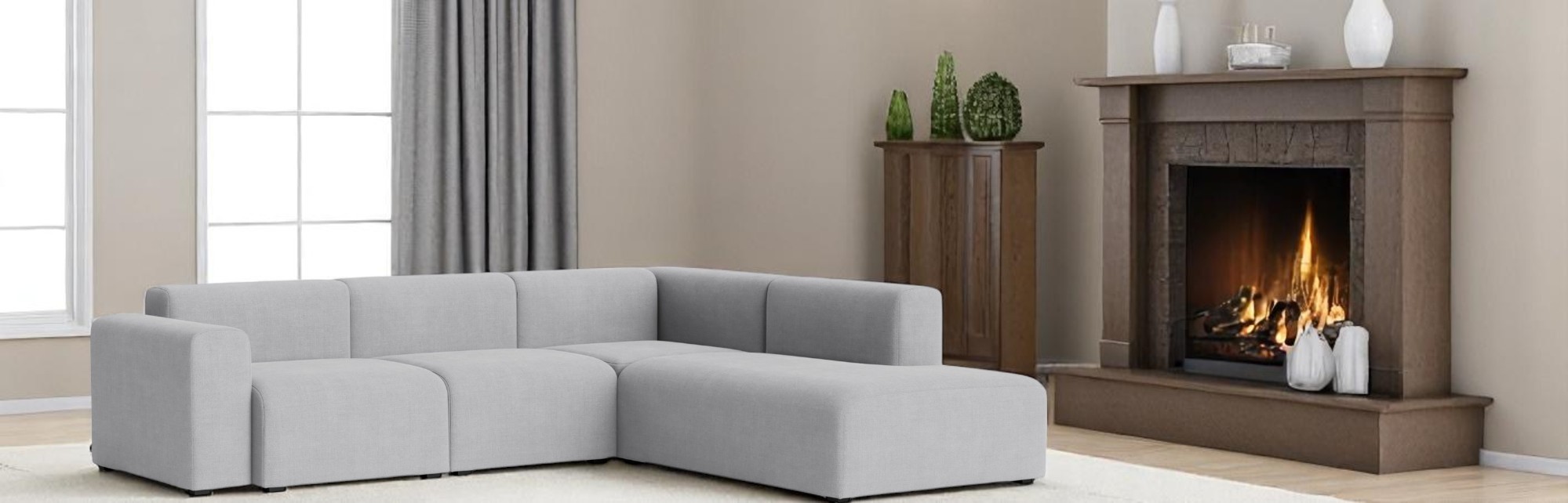 Mags Sofa Corner Combination 2 Low Armrest mit Armlehne rechts Hay