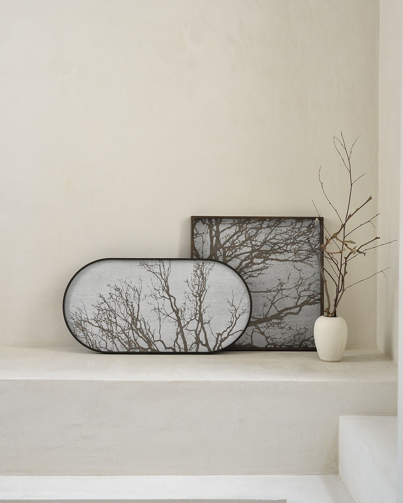 Tray Tablett für Quadratischer Couchtisch S Clear Mirror Ethnicraft EINZELSTÜCK