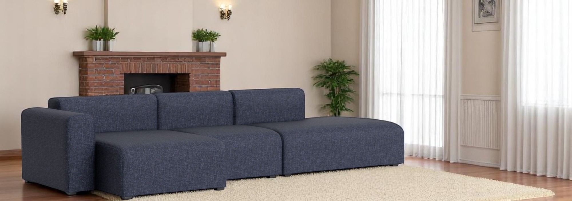 Mags Sofa 3-Sitzer Combination 4 Low Armrest mit Armlehne links Hay  