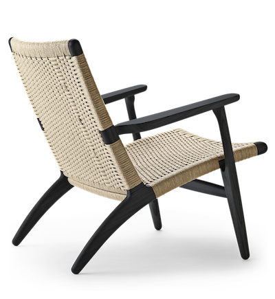 CH25 Lounge Sessel Eiche Schwarz Natur Geflecht Carl Hansen & Søn
