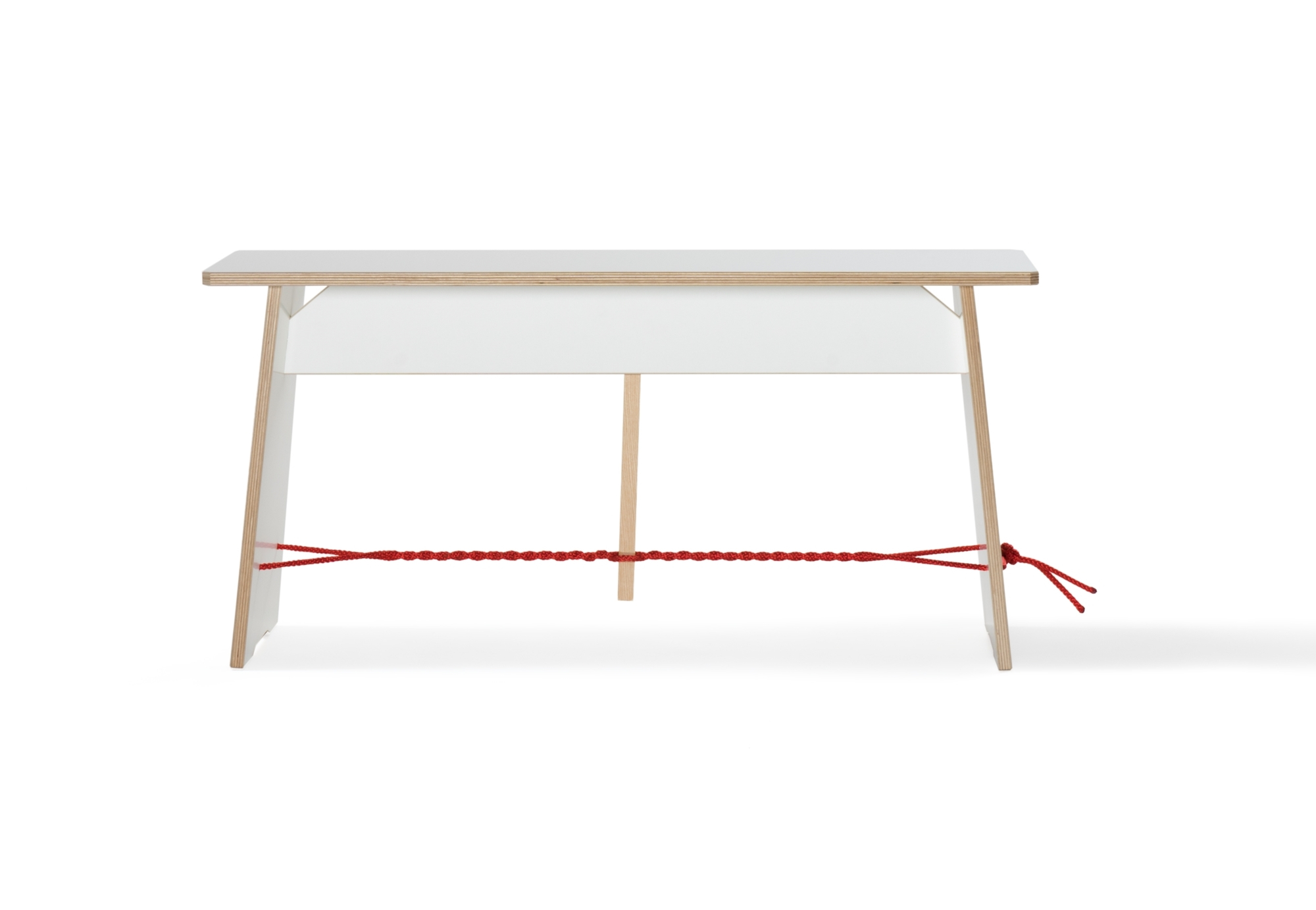 Langer Max Sitzbank 90 cm schwarz Seil rot Nils Holger Moormann