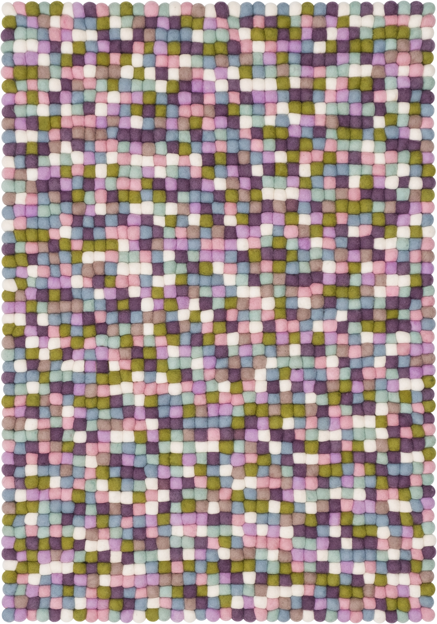 Bunter Filzkugel Teppich Myfelt Greta, 140x200 cm, aus hochwertiger Schurwolle. Handgefertigter Wollteppich.