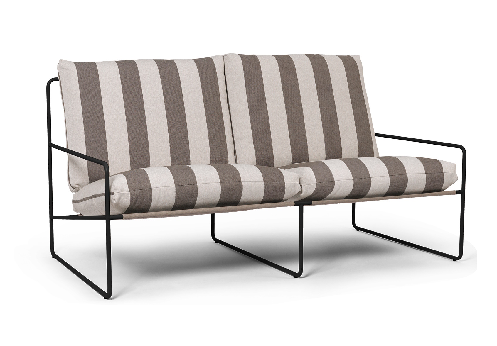 Desert 2-Sitzer Outdoor Sofa Gestell Schwarz Stripe Ferm Living