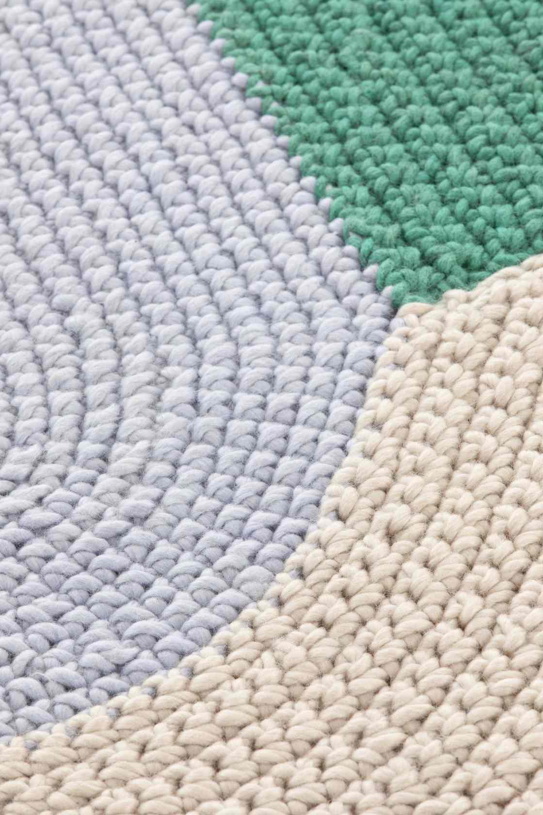 The Crochet Collection Embroidery Teppich 180x100 cm Gan Blau