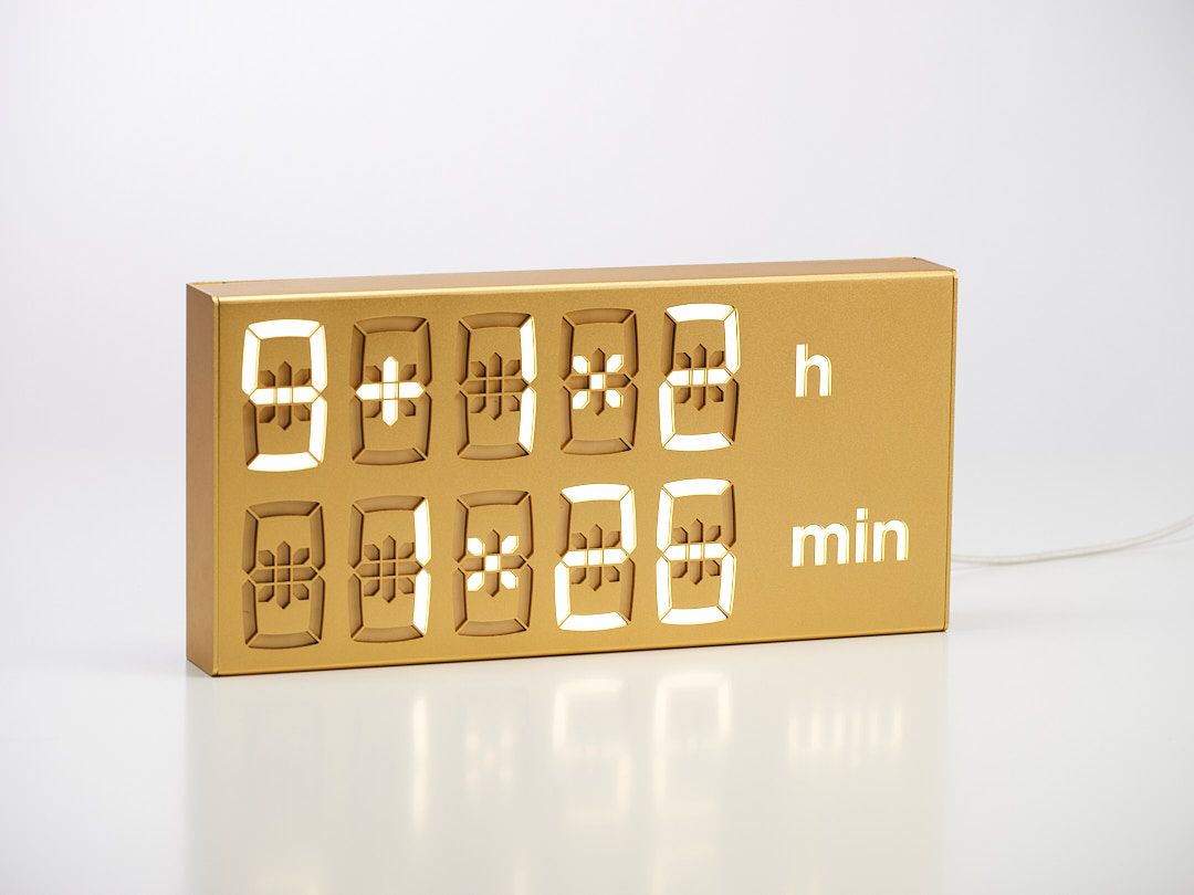 Digital clock LED Digitaluhr / Tischuhr / Wanduhr GOLD Albert Clock 