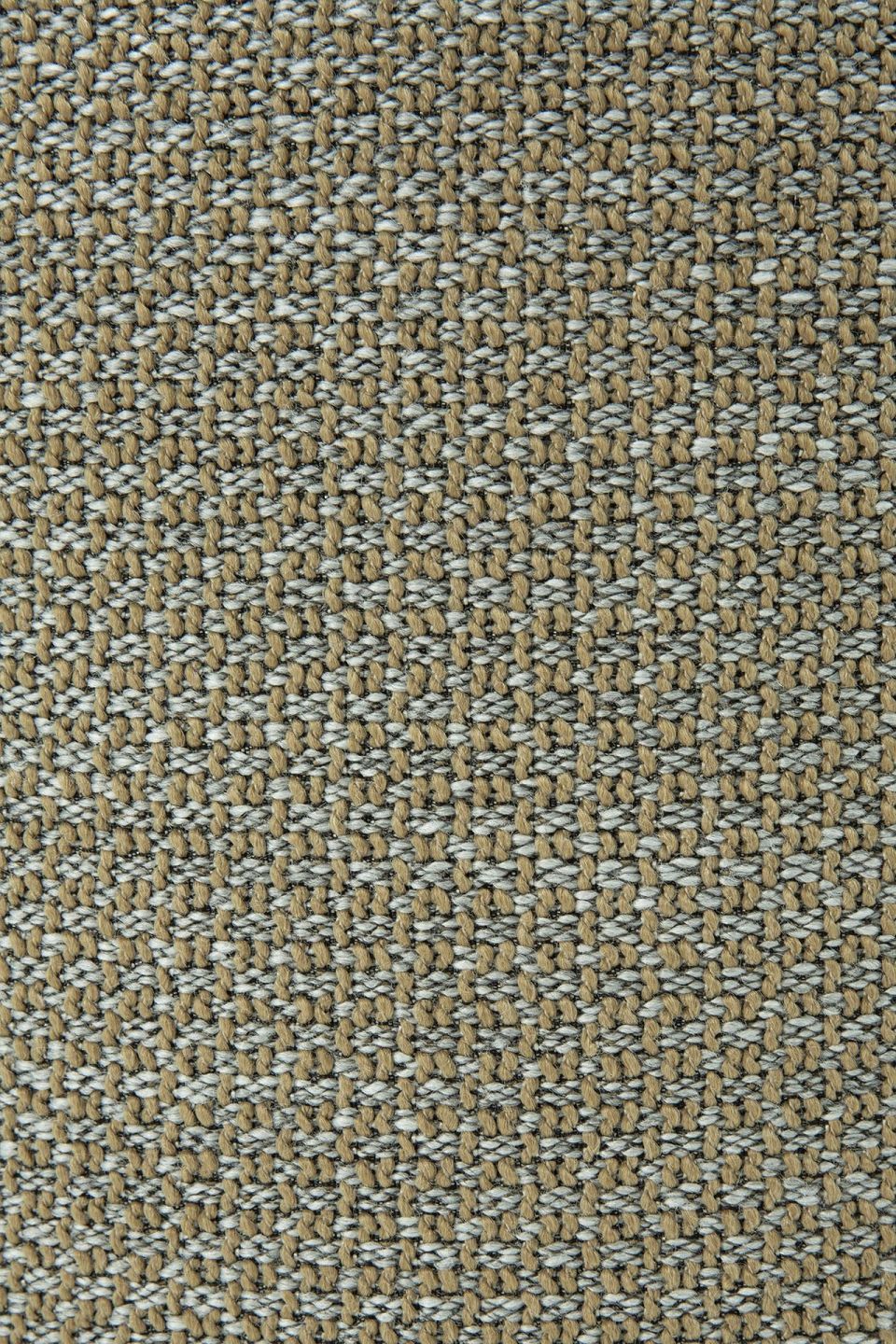 Detailaufnahme des Stoffbezugs vom Ethnicraft Donut Sitzhocker in Mokka, ideal für Outdoor.