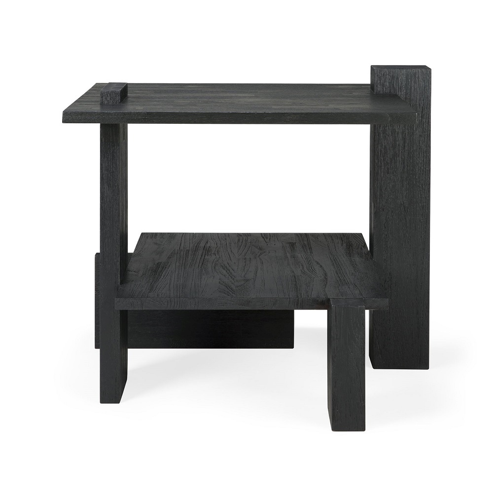 Teak Abstract Side table Beistelltisch Schwarz Ethnicraft