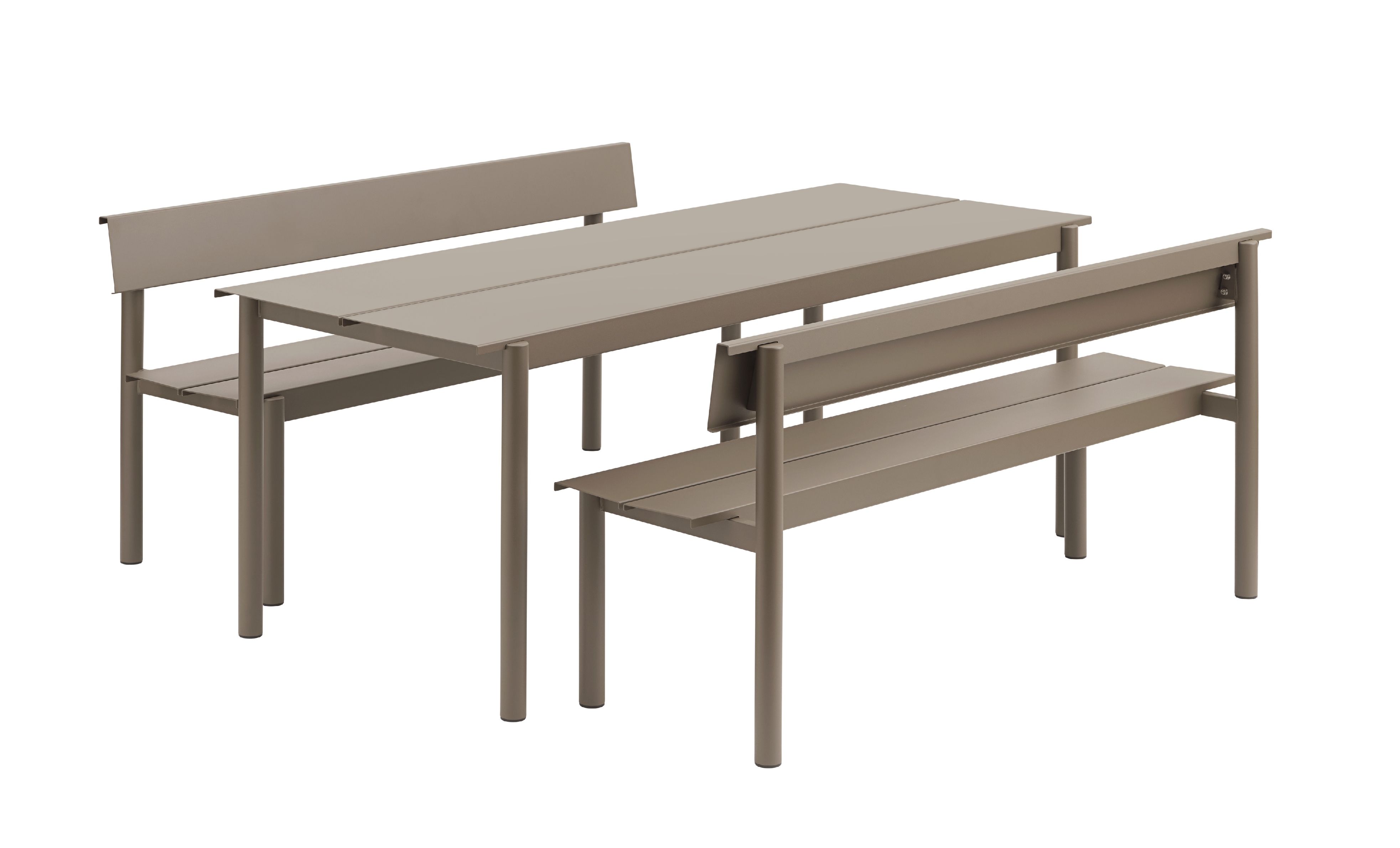 Linear Steel Bench Outdoor Bank mit Rückenlehne 170x34 cm Muuto