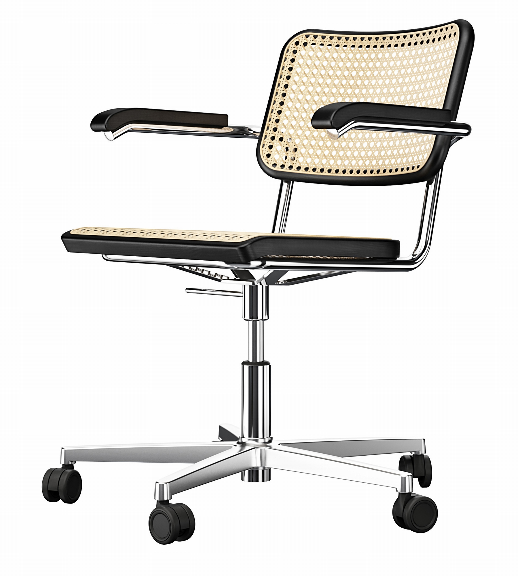 S 64 VDR Atelier Drehstuhl Gestell flach Thonet Chrom