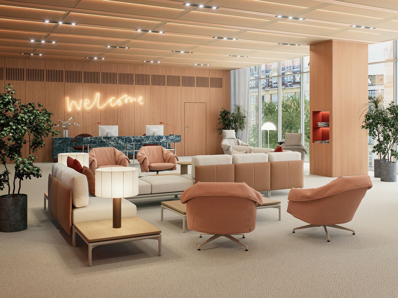 Bascule Lowback Sessel mit Ottoman Vitra