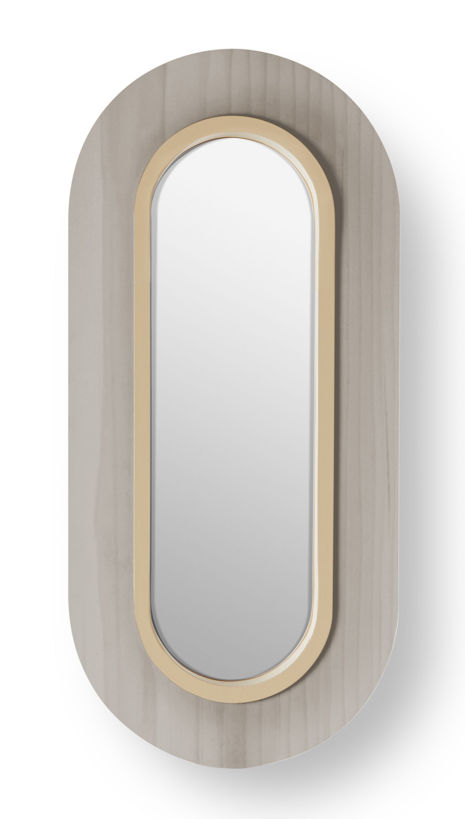 Lens LED Wandleuchte oval Metallring in elfenbeinweiß Grau LZF Lamps