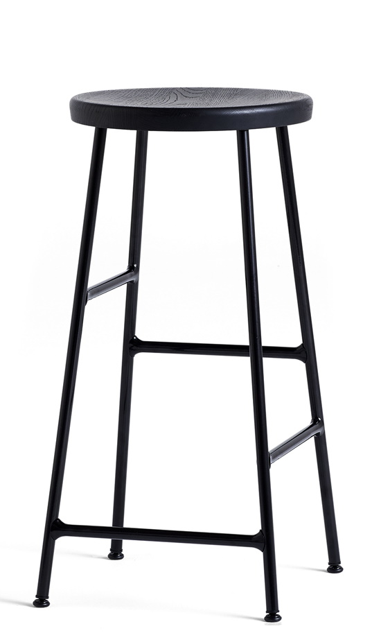 Cornet Bar Stool Low Barhocker H 65 cm Hay Stahl Soft schwarz pulverbeschichtet / Soft schwarz gebeizte Eiche