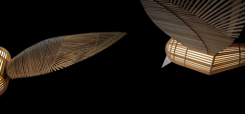 Big Bird / Birdy Suspension Leuchtenskulptur mit Bluetooth LZF Lamps 