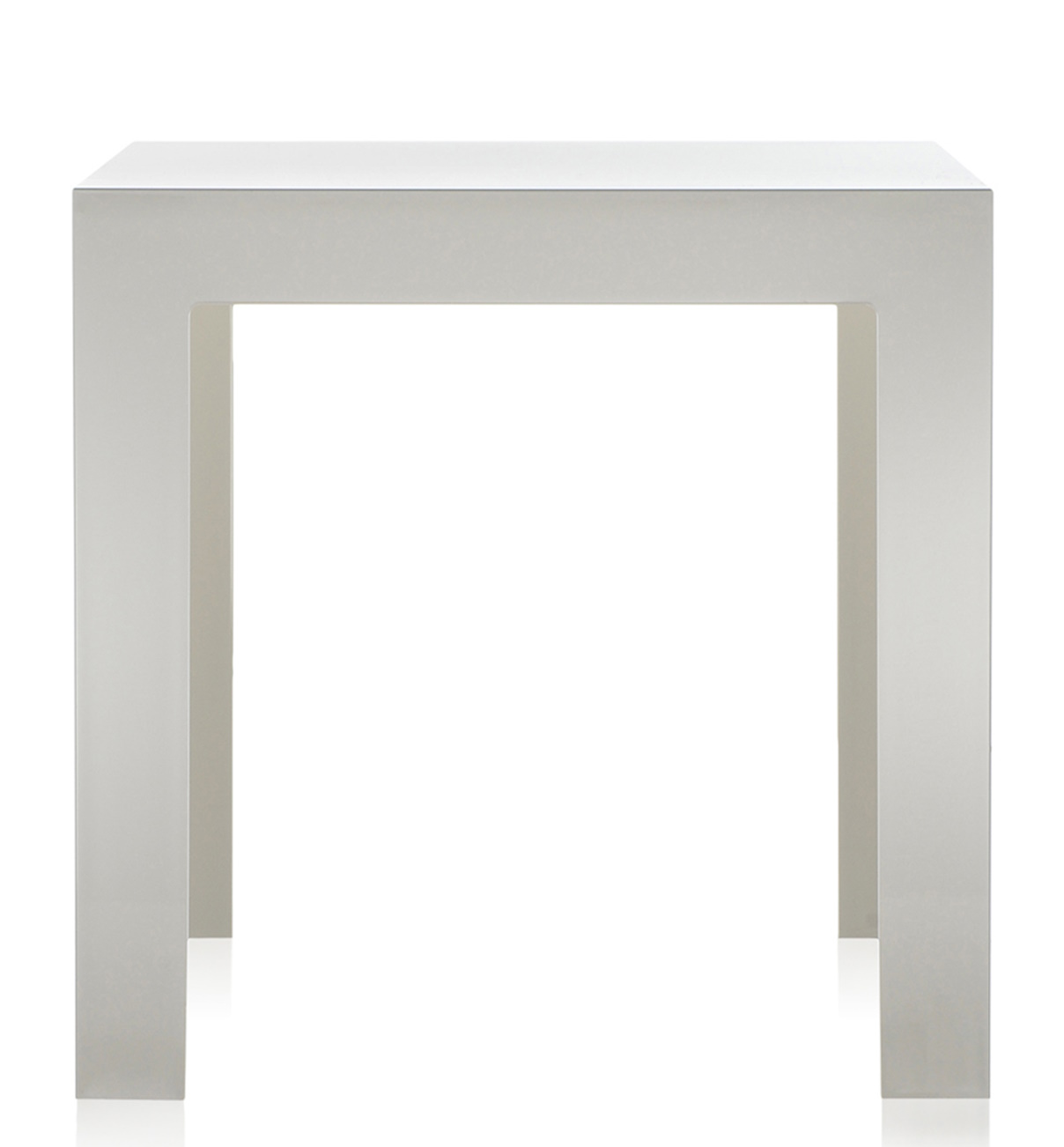 Weißer Jolly Beistelltisch von Kartell, quadratisch, aus Kunststoff, modernes Design für Wohnzimmer und Büro.