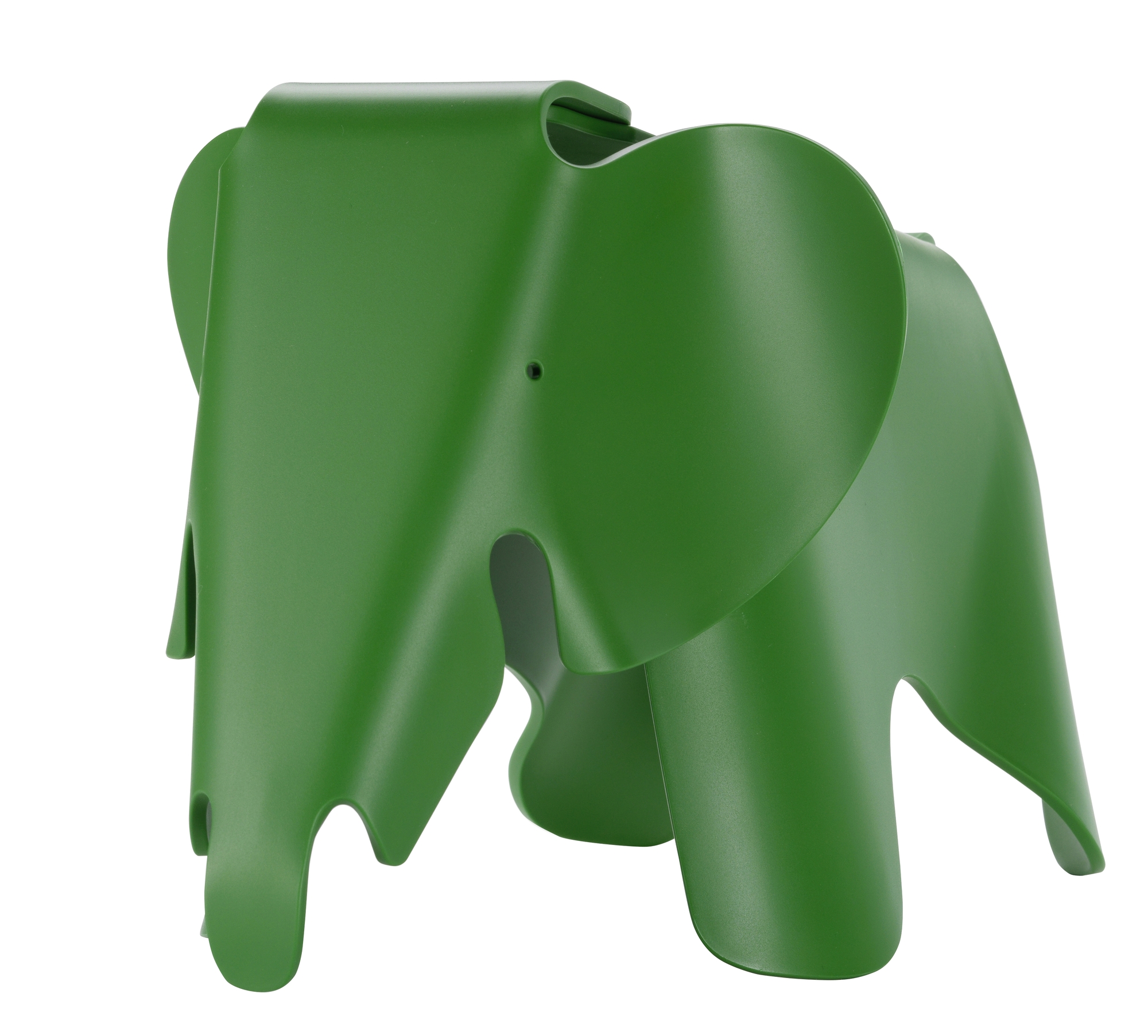 Palmgrüner Eames Elephant Hocker von Vitra, ein Designklassiker für Kinderzimmer und Wohnbereich.