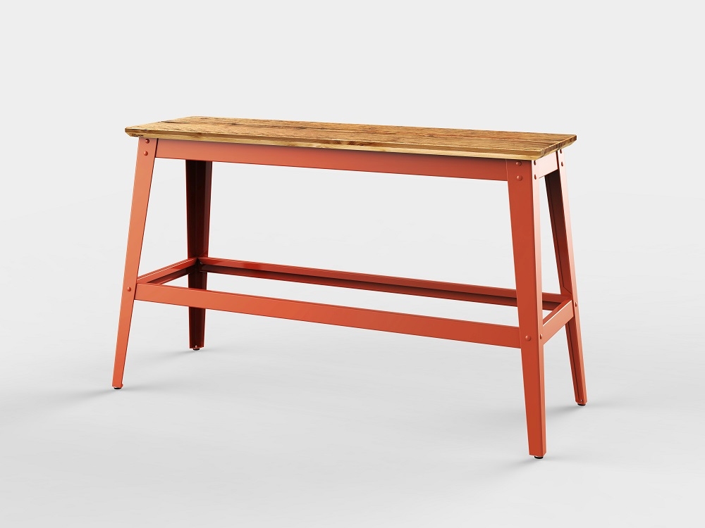 6Grad Hochbank 180 cm Jan Cray Rotorange-Bauholz recycelt