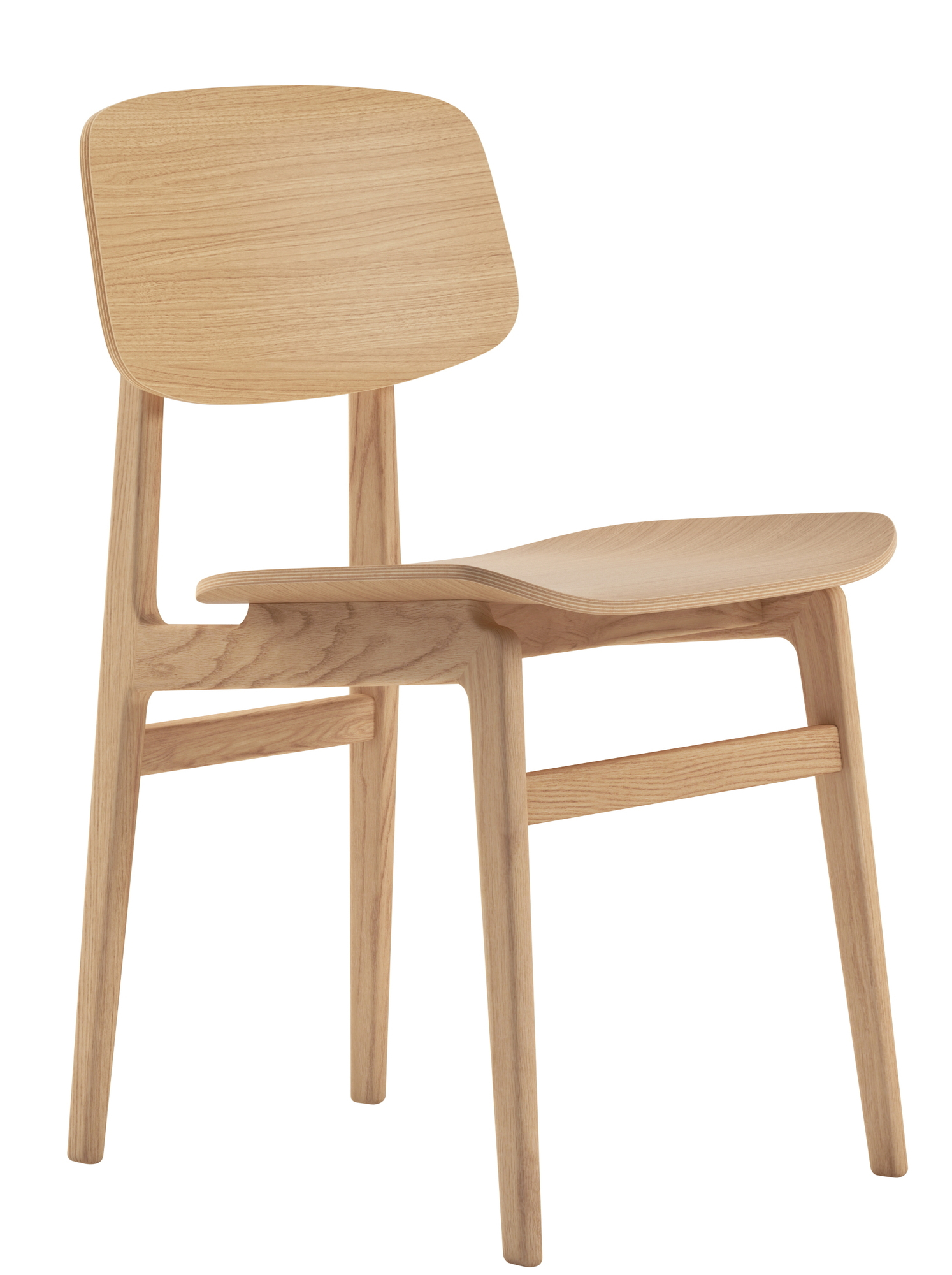 NY11 Stuhl von NORR11 aus Eiche natur, moderner Holzstuhl für Esszimmer und Küche.