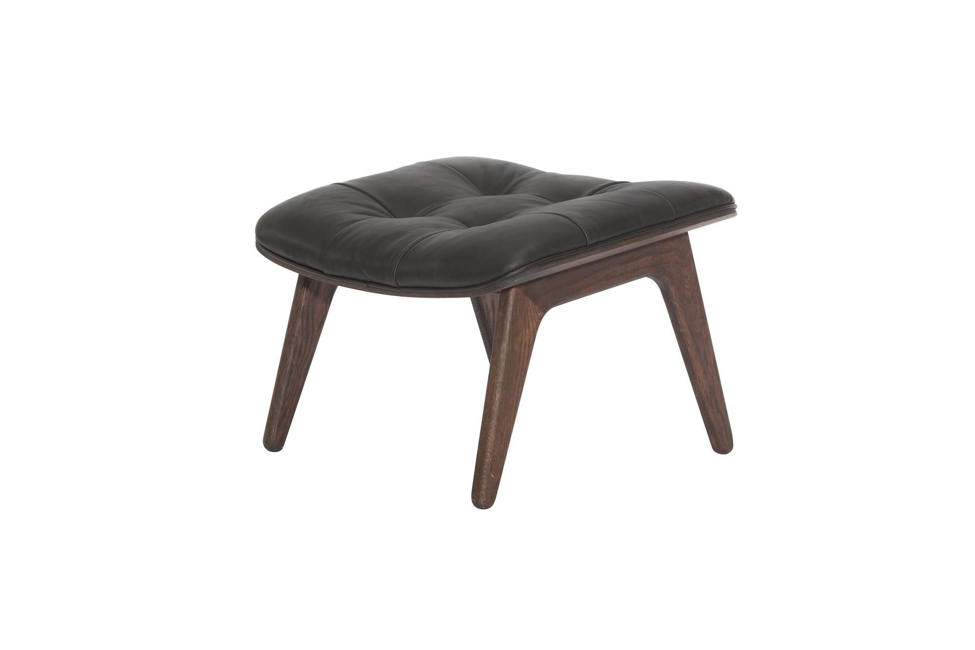 Mammoth Ottoman Lederbezug Norr11-Eiche dunkel gebeizt Dunes Leder Anthracite