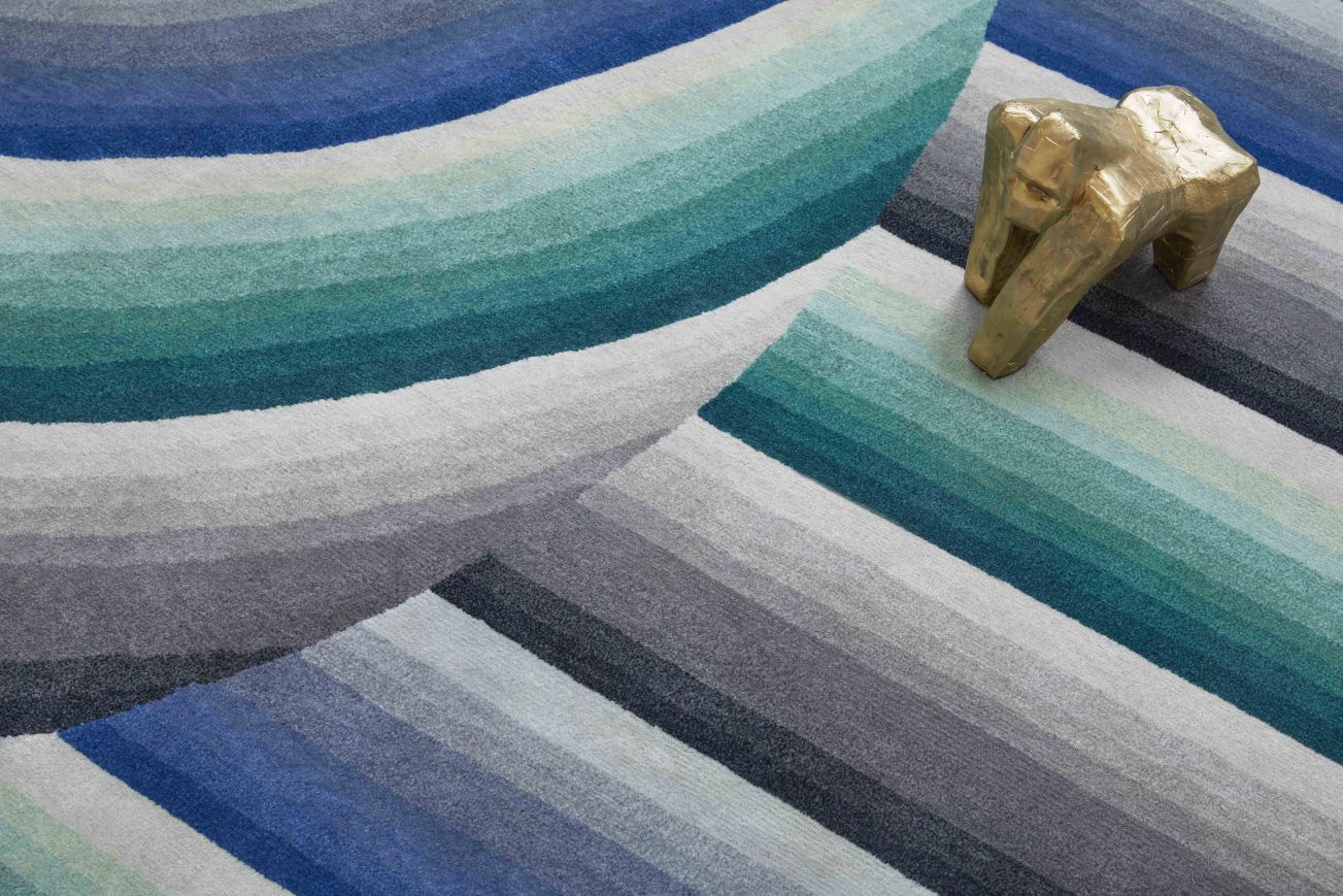 Round Mirage Teppich blau Gan