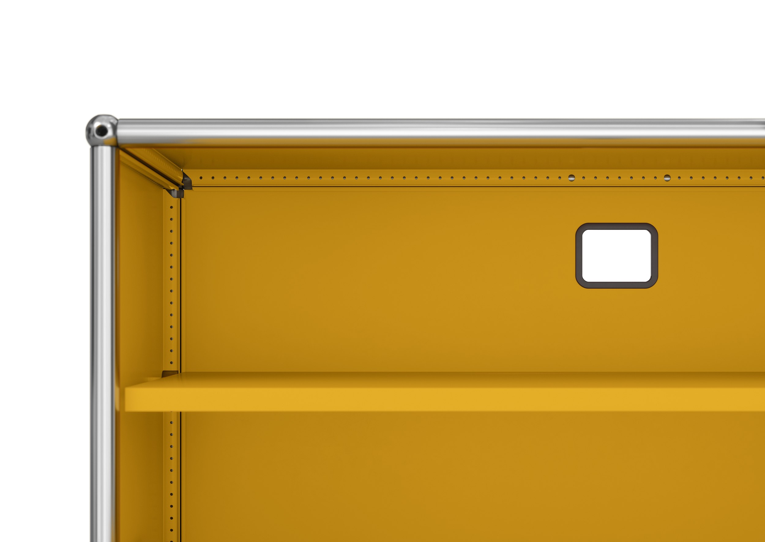 USM Haller Lowboard auf Rollen mit 2 Klapptüren Goldgelb - QUICK SHIP