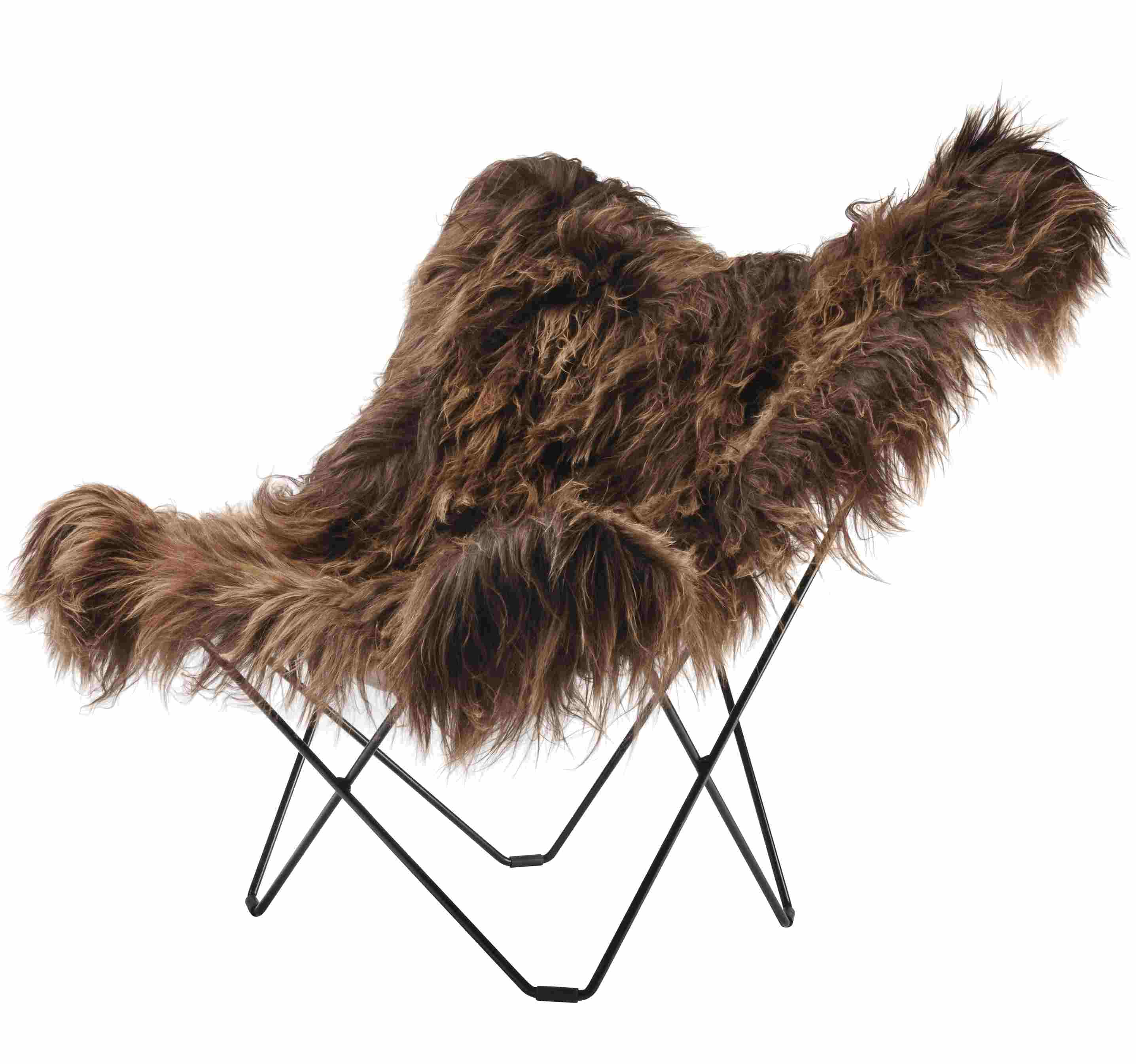 Iceland Mariposa Butterfly Chair Sessel Schaffell Cuero   