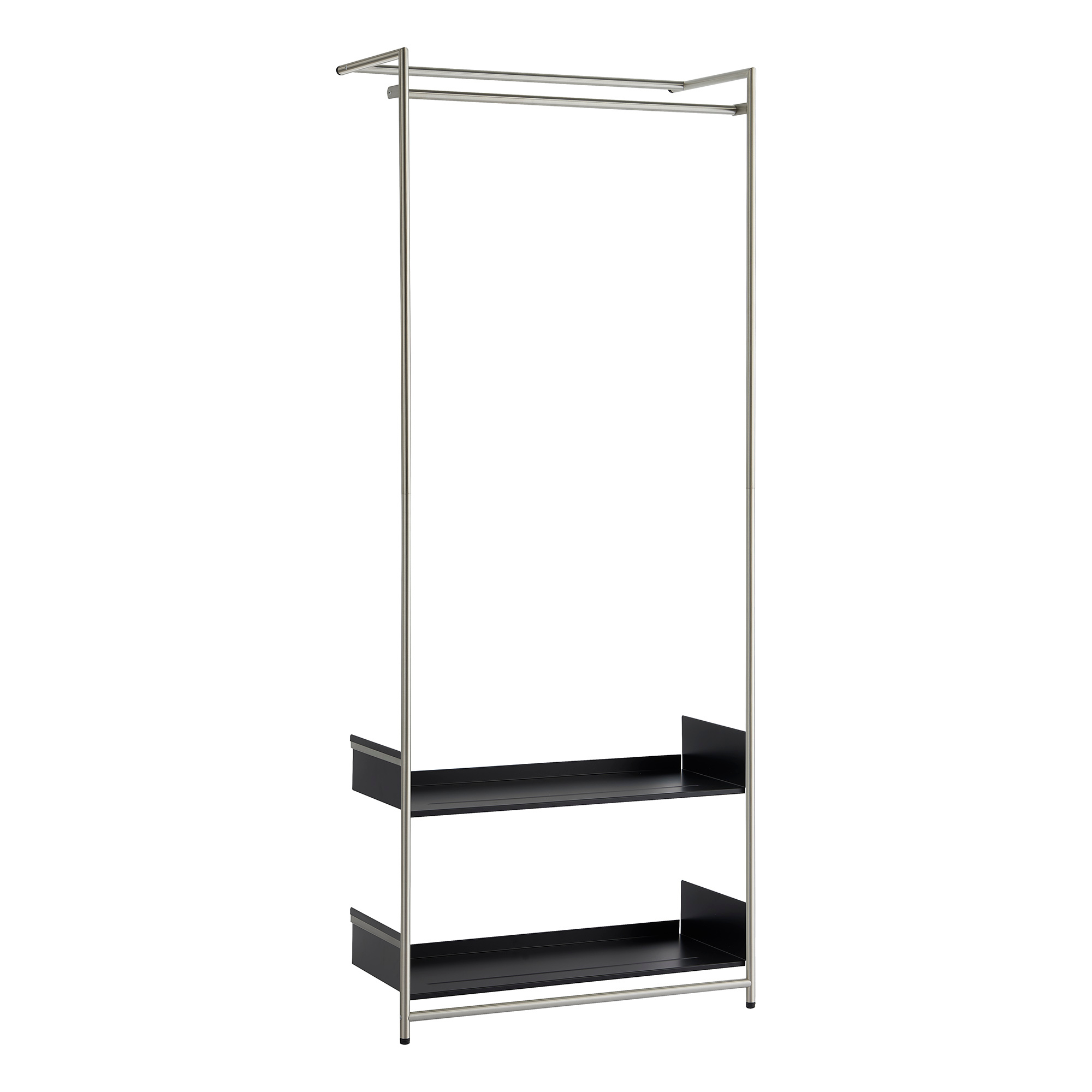 Comba Anlehngarderobe Mox Gestell chrom glanz Tablaren schwarz Comba Anlehngarderobe Mox Gestell chrom glanz Tablaren schwarz
