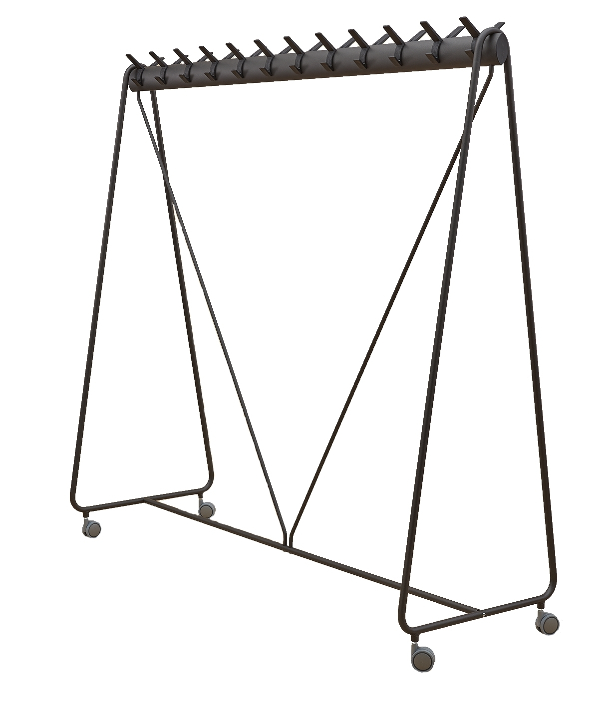 Ellipse Garderobe auf Rollen mit 24 Haken Segis