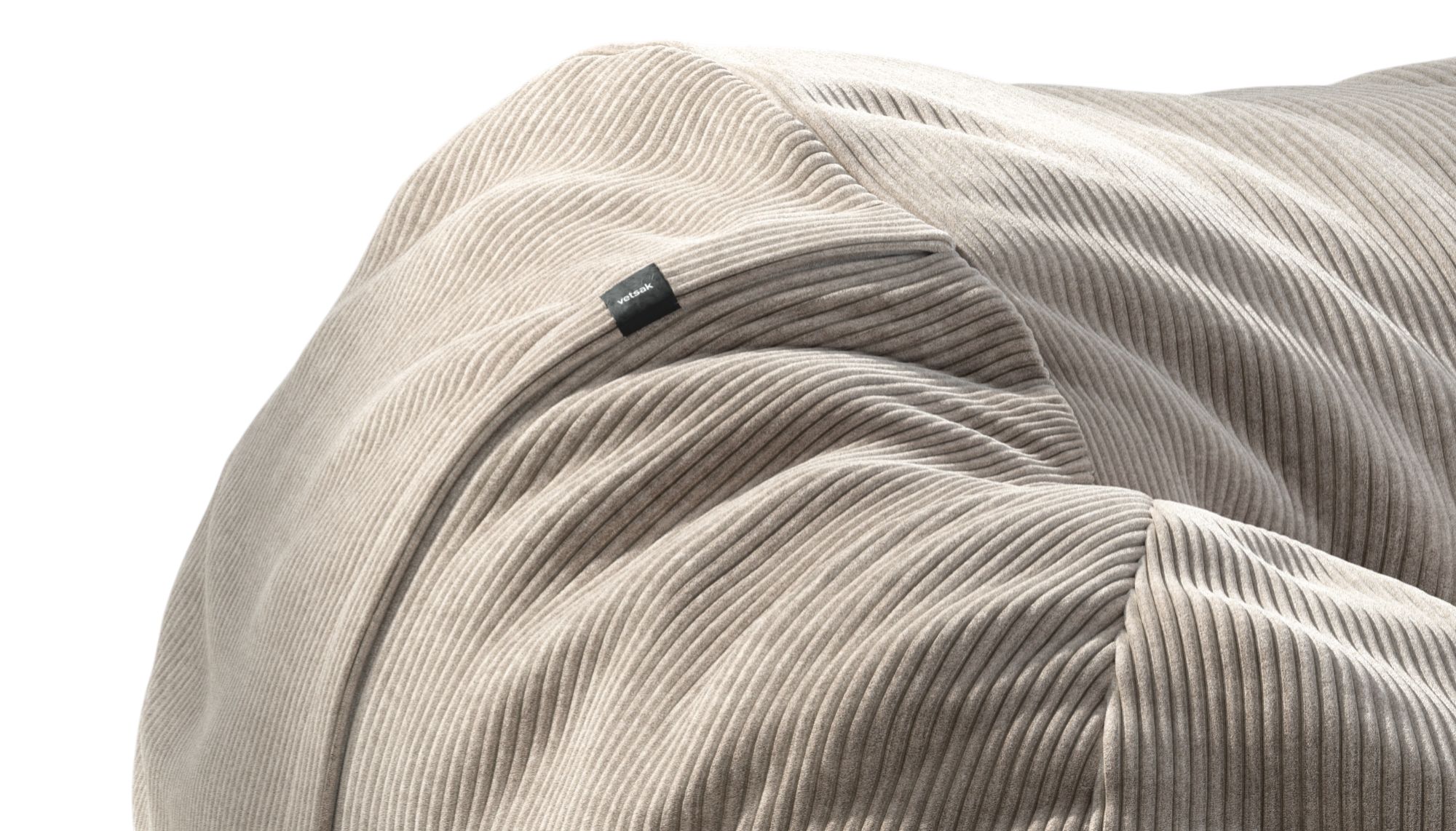 Beanbag Large Sitzsack groß CORD VELOUR PLATINUM vetsak AUSSTELLUNGSSTÜCK