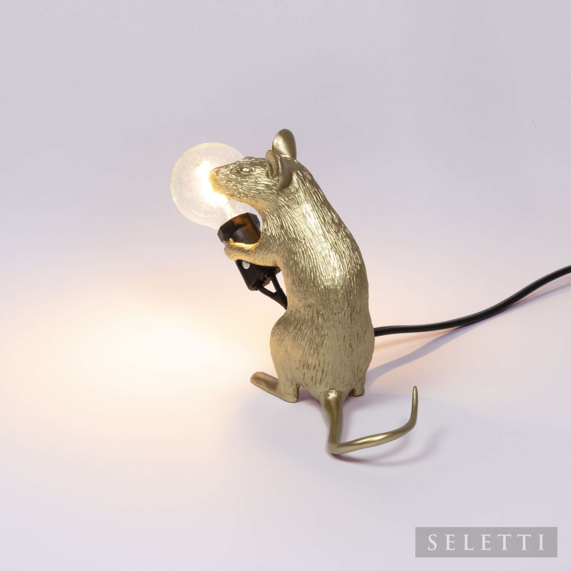Mouse Lamp gold Mac mit USB Leuchte Seletti EINZELSTÜCK