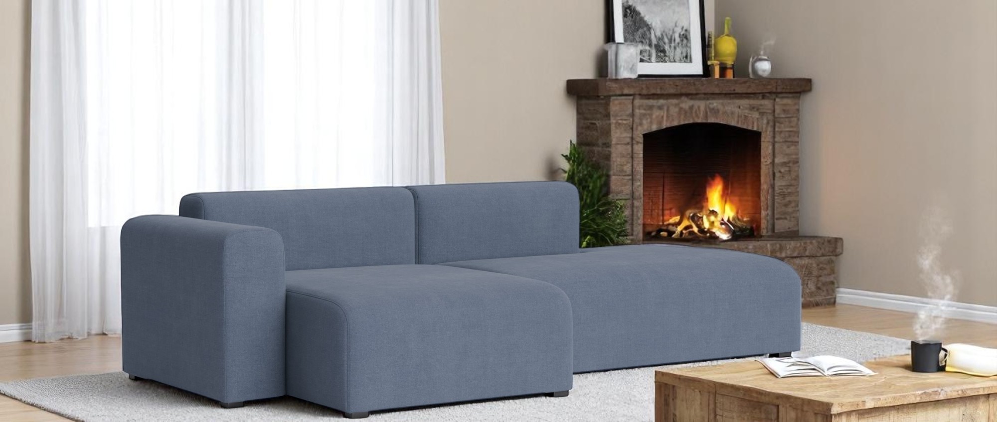 Mags Sofa 2,5-Sitzer Combination 3 low Armrest mit Armlehne links Hay
