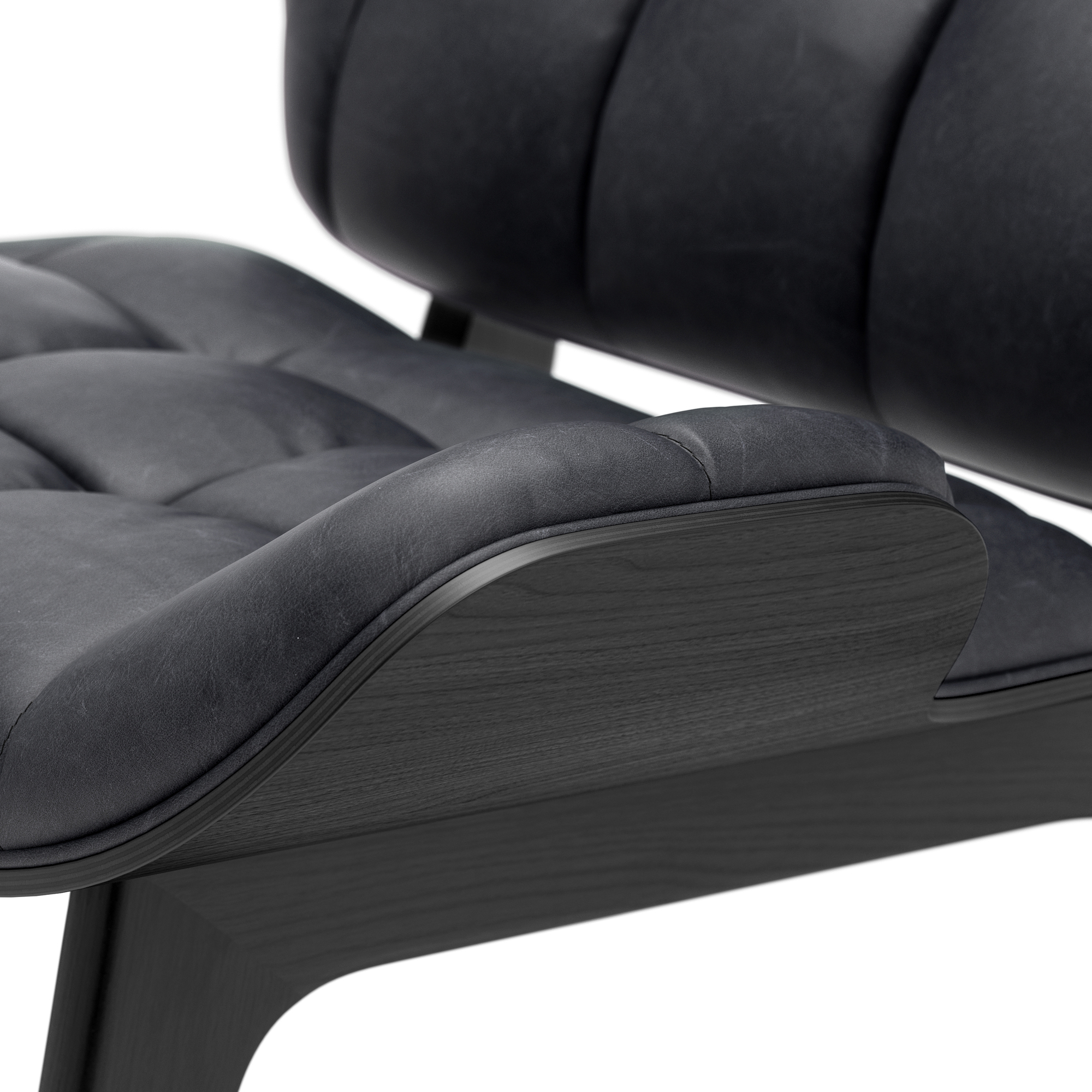 Mammoth Chair Sessel Lederbezug NORR11-Eiche schwarz Dunes Leder Anthracite