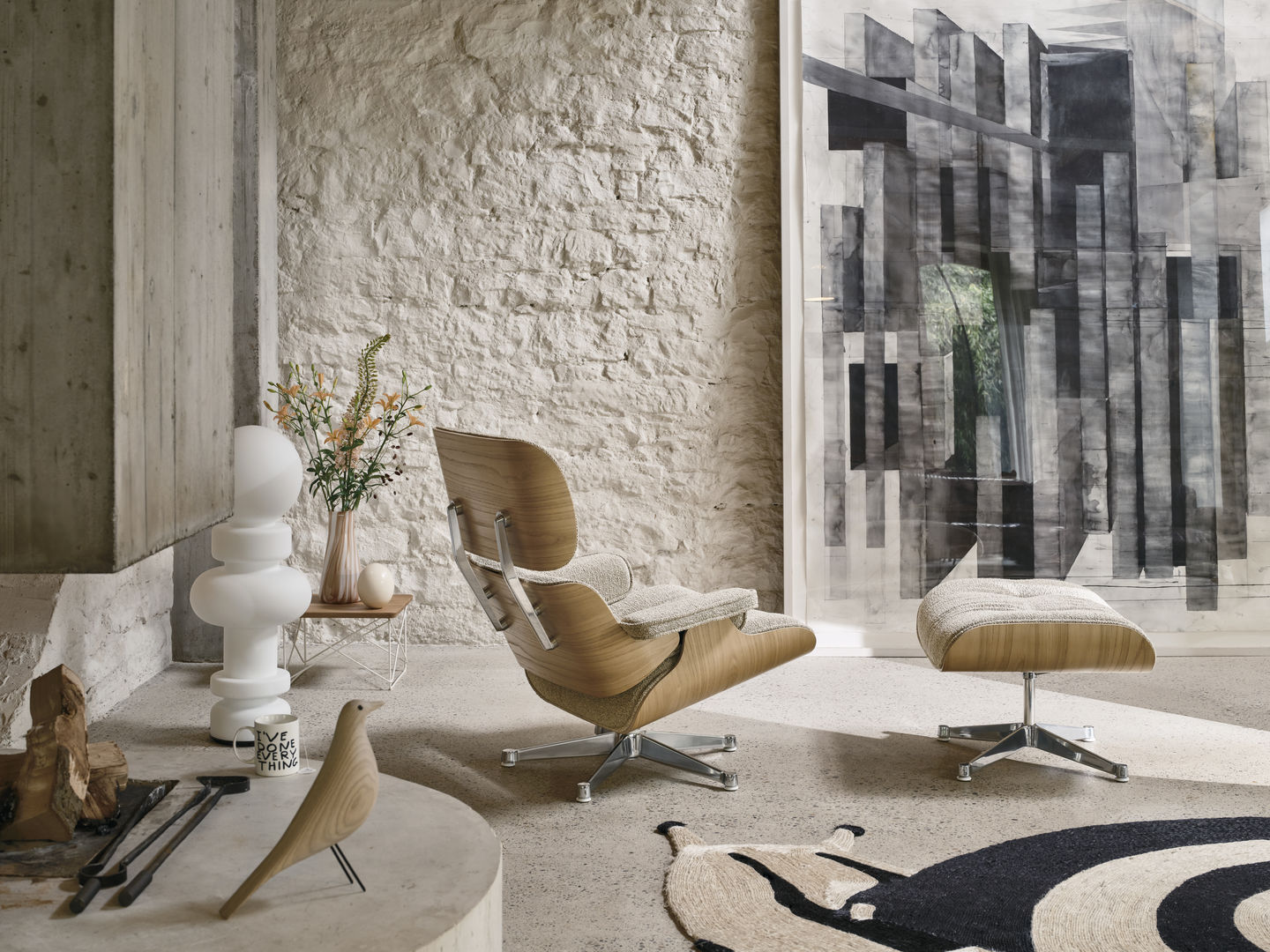Eames Lounge Chair & Ottoman Sessel KONFIGURATOR Leder Premium F / Leder Natural Vitra