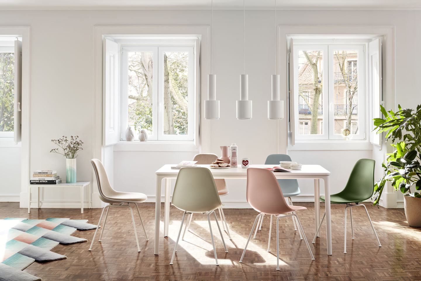 Eames Plastic Side Chair DSX Stuhl Vollgepolstert Vitra