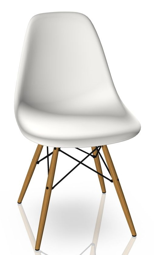 Eames Plastic Side Chair DSW Stuhl Vitra Esche honigfarben-Weiss