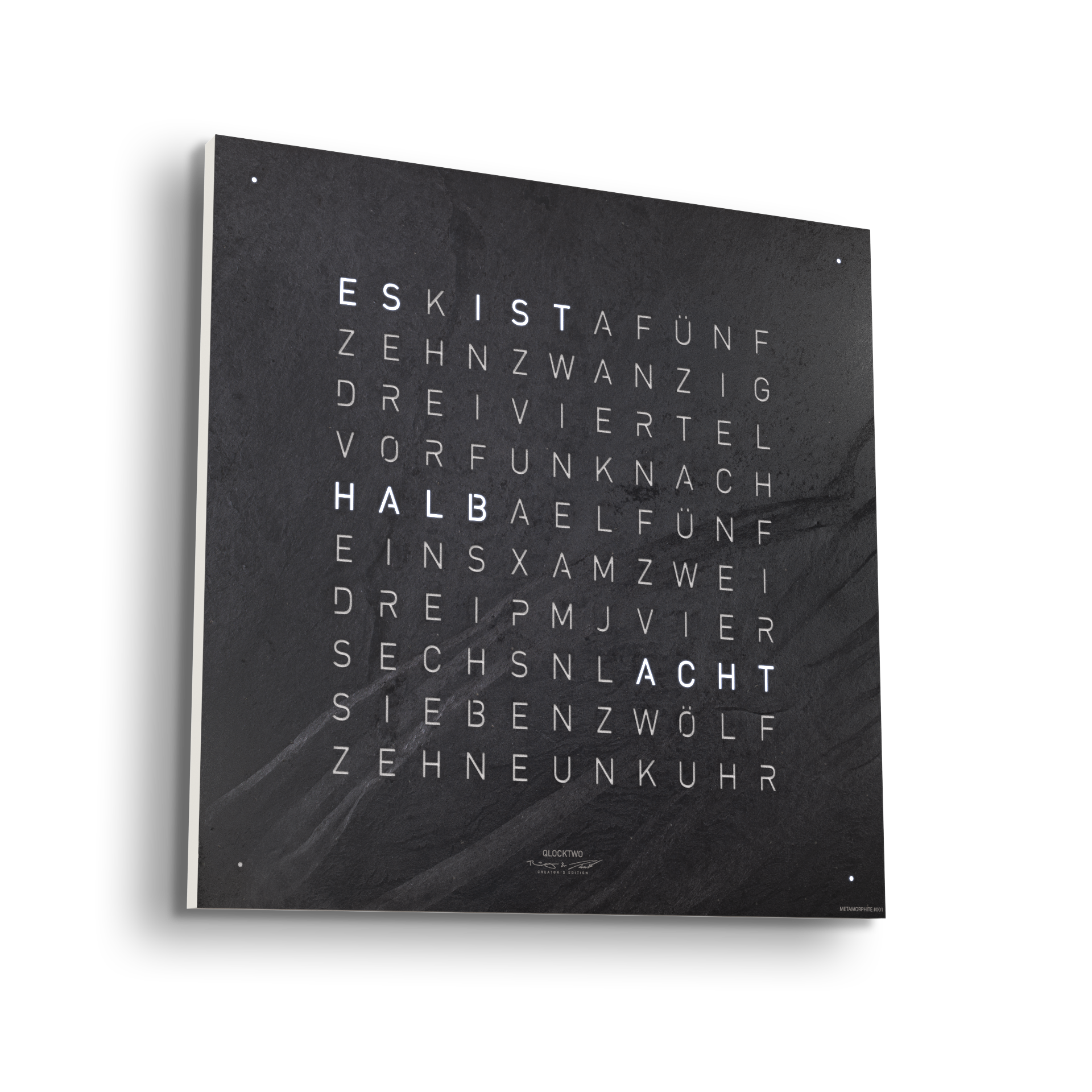 Earth 45 Creator's Edition Wanduhr / Zeitobjekt Deutsch QLOCKTWO