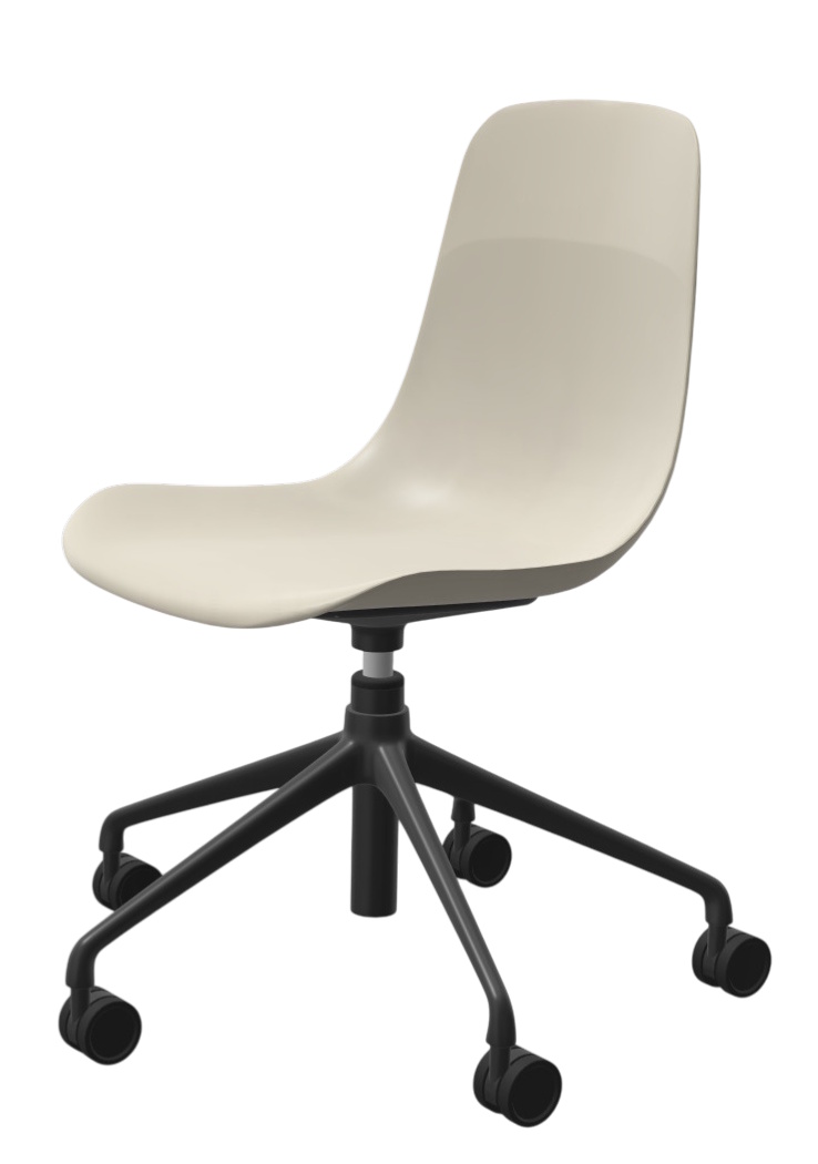 Elephantino Stuhl Fünfstern Gestell mit Rollen Kristalia