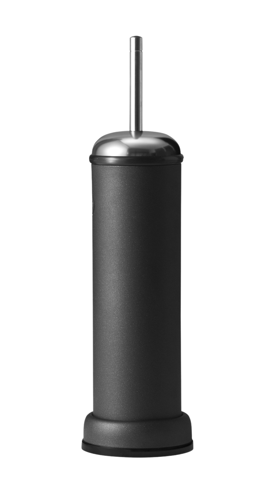Schwarze Vipp WC-Bürste aus Edelstahl mit Bürste und Behälter für Badezimmer und Gäste-WC.